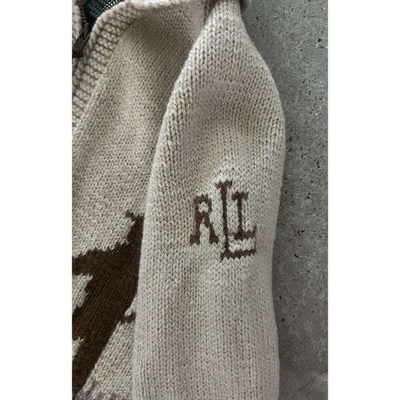 Vintage Lauren Ralph Lauren Hand Knit Wool Style Pheasant Hunting Sweater Small - Picture 6 of 12